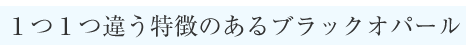 １つ１つ違う特徴のあるブラックオパール